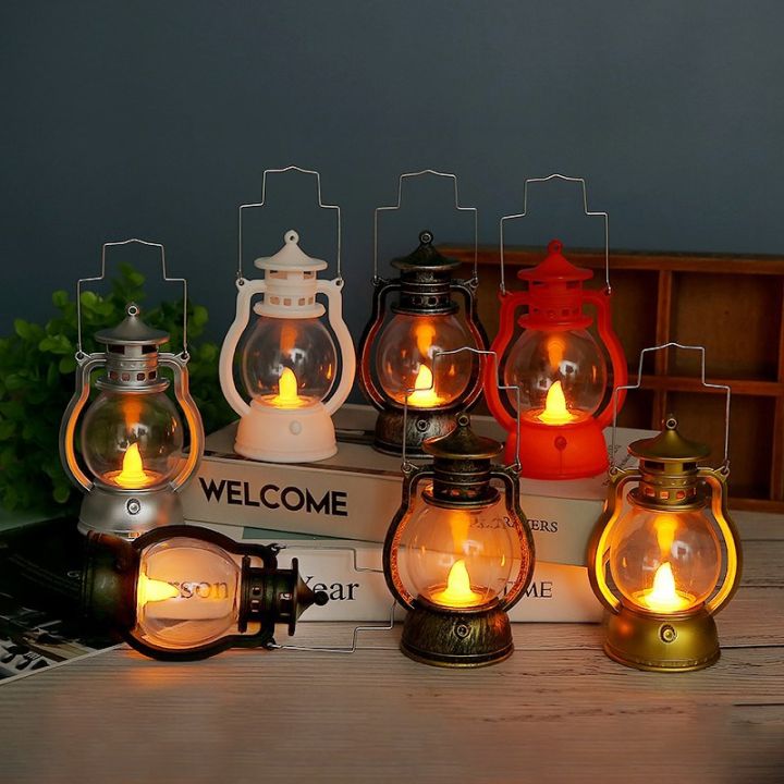 Halloween decoration retro small oil lamp LED Light birthday party light Christmas gift pony lantern