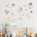 Wall Stickers for Boys Room Baby Nursary Room Decoration Cartoon Space Planet Astronaut Wall Decals Kids Bedroom Wallpaper Mural. 