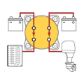 5511E Dual Circuit Plus Battery Rotary Switch Isolators Disconnect 12V-32V 350 Amp E-Series for Car Truck Ship Speedboat Easy to Use.