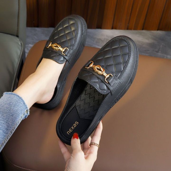 Heelless%20Lazybones'%20Shoes%20Women's%20Summer%20Wear%20Fashionable%20All-Matching%20Internet%20CelebrityinsCasual%20Non-Slip%20Closed%20Toe%20Half%20Slippers%20Women's%20Sandals%20-%20Image%204