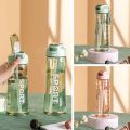 Marked pot drinking utensils with time leak outdoor sports water bottle large capacity plastic 800ml water drinking cup transparent anti.