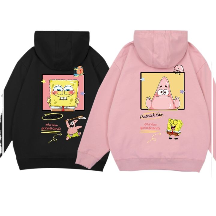 Early Spring SpongeBob SquarePants Sweater Loose Lazy Patrick Star Hoodie Couple Hoodies Womens Cartoon Comfortable Sweatshirt