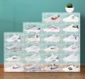 Stackable Transparent Shoe Storage Box with Double Doors - 1 -Layer Stackable Organizer - New.