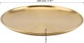 12 Inch Large Brassl Plate, 30cm Round Dinner Pitoler Plates, Metal Salad Steak Plates Reusable Dinner Dish for Eating Serving Camping Outdoor BBQ Home Kitchen, Frosted Gold. 