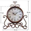 JAERBEE Vintage Table Clock Antique Mantel Clock Battery Operated Non-Ticking Retro Clock Small Desk Clock for Home.