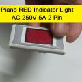 Piano RED Indicator Light AC 250V 5A 2 Pin Brass Contact RED Indicator Light Switches Socket For Electrical Devices AC Line Indicator Made In Bangladesh. 