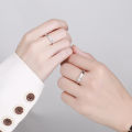 925 sterling silver couple rings for men and women a pair of simple ins style opening adjustable couple rings for Valentine's Day gifts.