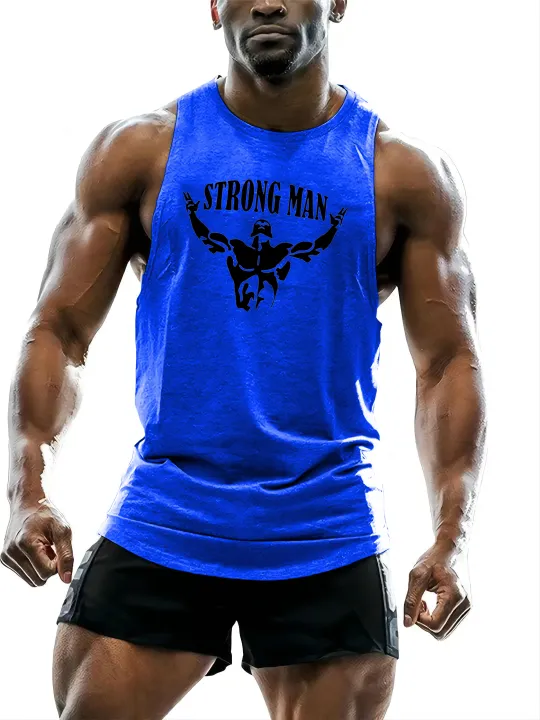 Four%20Seasons%20Gym%20Adult%20Strong%20Men'S%20Clothing%20Tank%20Tops%202d%20Creative%20Printed%20Outdoor%20T-Shirt%20Sports%20Style%20Casual%20Breathable%20O%20Neck%20-%20Image%203