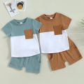Baby Boy Summer Short Sleeve T-shirt Tee Shorts 2 Pcs Outfits Set used children baby comfortable T-shirt and pant (.