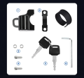 Multifunctional Motorcycle Helmet Security Lock - Keep Your Helmet Safe On Bicycle, Electric Scooter, Or Motorcycle. 