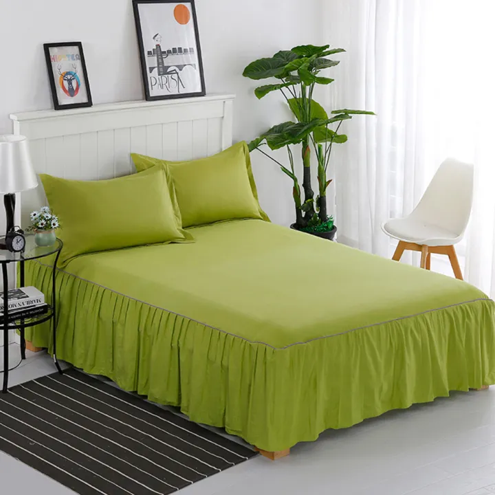 Yfashion%20Princess%20Style%20Pleated%20Cotton%20Bedspread%20ple%20Solid%20Color%20Soft%20hicken%20Bedding%20Sheet%20Dimensions:200*220+40cm%20-%20Image%206