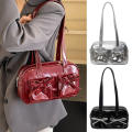 Bow Women's Shoulder Bag Trendy PU Leather Pleated Bow Underarm Bags Hottie Soft Hottie Handbag for Daily Use Office Wear. 