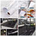 Marble wallpaper Waterproof Sticker Modern Kitchen Cabinet Table Countertop Furniture Renovation Wallpaper PVC Self Adhesive Wall Sticker 1 Meter. 