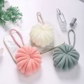Pumpkin Shape Mesh Bath Poufs Body Exfoliating Bath Shower Ball for Men and Women Bathing Accessories.