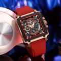 CRRJU Sports Men's Watch, Multifunctional Chronograph Waterproof Square Wristwatch. 