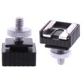 1/4" Screw metal flash hot shoe mount adapter light stand tripod. 