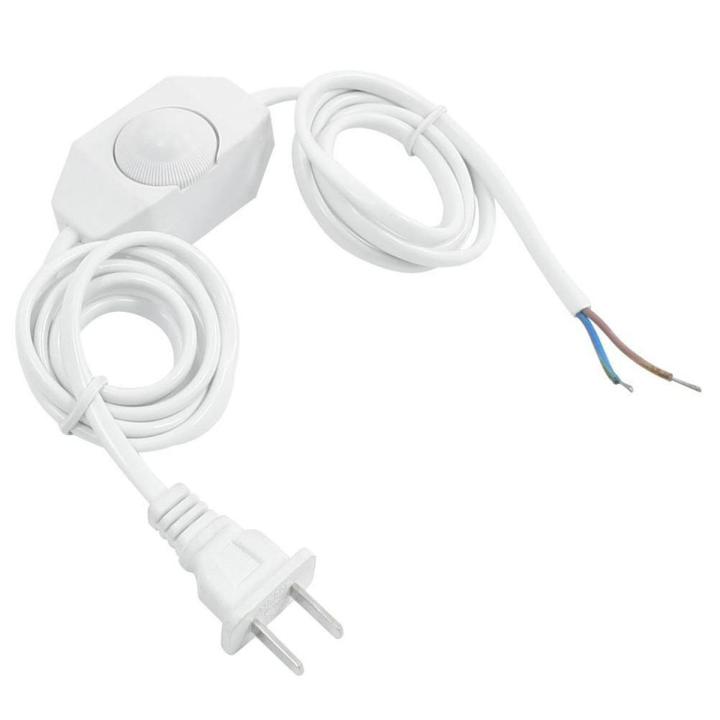 (New)White Lamp Power Cord w Dimmer witch AC 250V/110V U Plug