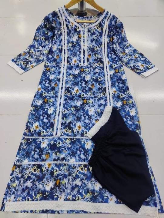 Readymade%20Muslin%20Cotton%20Fabrics%20Couple%20Set,%20Matching%20Dress,%20Traditional%20Dress,%20Kamiz%20and%20Sallower%20Digital%20Print%202pis%20For%20Women%20-%20Image%204