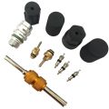 11PCS Universal AC R134A Service Port Valve Dust Cap Air Conditioning Valve Core Remover Installer Tool Kit. 