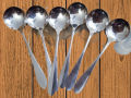 NOVA Stainless Steel Round Soup Spoon set of 6 Pcs, 6.60 inch Long. 