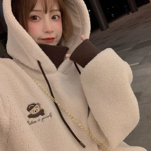 Imitation%20Lamb%20Wool%20Thickened%20Sweater%20Autumn%20and%20Winter%20New%20Schoolgirl%20Hooded%20Coat%20Korean%20Style%20Loose%20False%20Two%20Pieces%20Top%20-%20Image%202