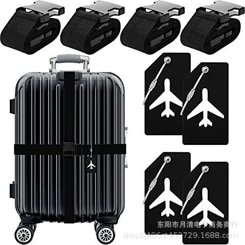 Adjustable suitcase silicone lage label, bag strap with nylon lage, travel accessories