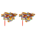 2X Ribbon Dance Rainbow Ribbon Children'S Dance Rhythm Stick Colorful Ribbon Sporting Goods (2M).