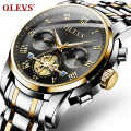 Olevs 2859 luxury fashion stainless steel imported waterproof chronograph active wrist-watch for men. 