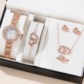 Fashion Crystal Quartz Alloy Wristwatch Set for Women - 6PCS Luxury Casual Watches, Ideal Gift Relogio Femenino.