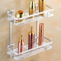 Premium 2 - Layer Bathroom Aluminum Shelf - Stainless Steel Construction - Compact Design (6 x 38 x 15 cm) - Brand New - Quick and Easy Installation - Lightweight (0.5kg).