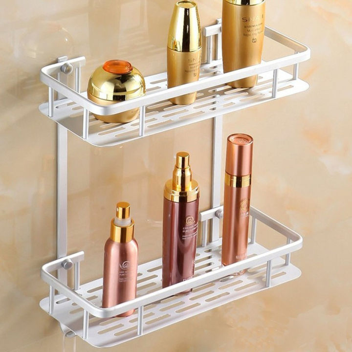 Premium 2 - Layer Bathroom Aluminum Shelf - Stainless Steel Construction - Compact Design (6 x 38 x 15 cm) - Brand New - Quick and Easy Installation - Lightweight (0.5kg)
