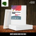 Papertree Premium 100% Cotton Stretched Canvas Board 12x12 Inch - High-Quality Art Supply. 