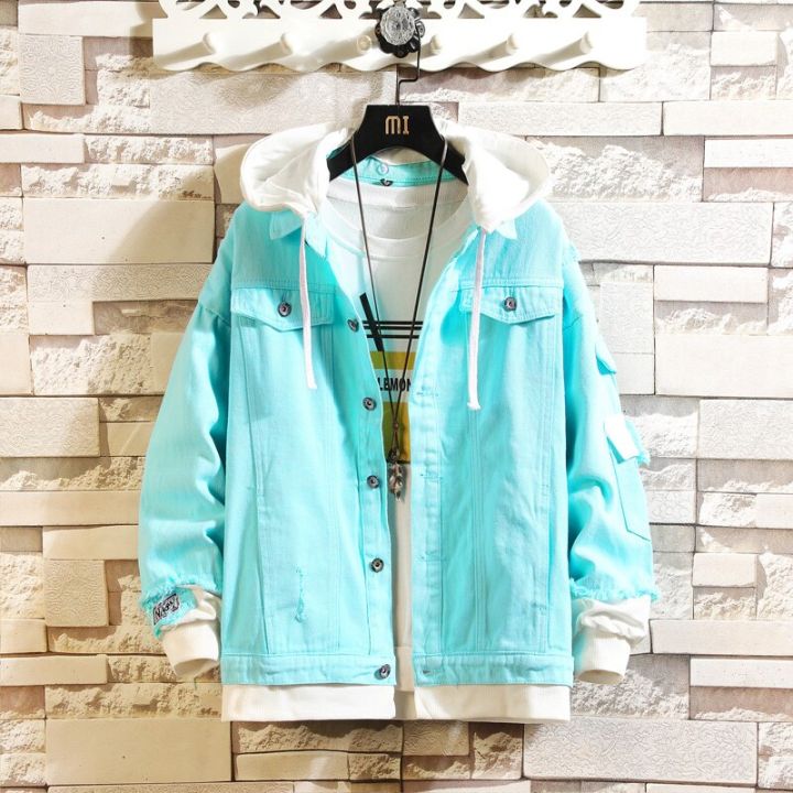 Pink%20Black%20Green%20Jeans%20Jacket%20Men%20Slim%20Streetwear%20Ripped%20Denim%20Jacket%20Hoodie%20Men%20%20Hop%20ber%20Jacket%20Homme%20Autumn%20-%20Image%204