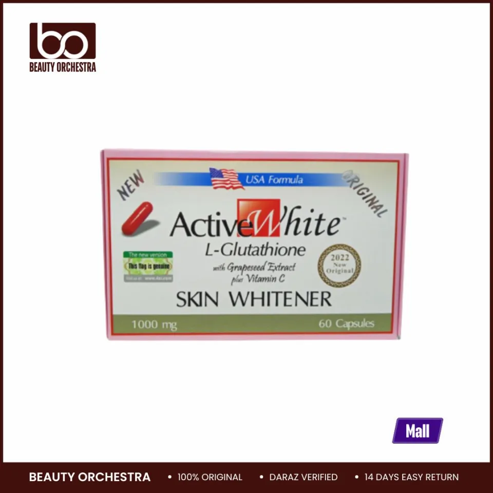 Active White L-Glutathione Skin Whitener 1000mg - 60 Capsule