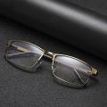 High Quality Progressive Multi Focal Reading Glasses Men Metal Full Frame Square Anti-blue Light Presbyopia Glasses Gold Color. 
