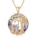 Creative Sister Crystal Necklace Stainless Steel Life Tree Pendant Engagement Necklaces for Women Stainless Steel Jewelry Gift. 