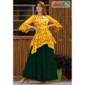 New Attractive Eid Collection 2022 - Explore Elegance in this Exclusive 2-Piece Skirt Kurti Set, Perfectly Designed for Girls.