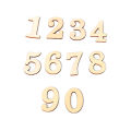 JM01483 Wooden ZAKKA Crafts Environmental Protection DIY Numbers Decoration Self-adhesive Accessories Wooden Numbers for DIY craft（Numbers 0 to 9, 10 Per Pack）. 