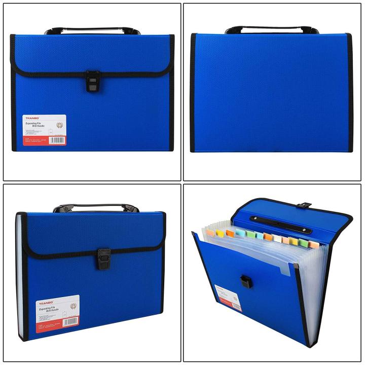 TRANBO%20Plastic%20File%20Folder%20with%2012%20Pockets,%20Handle,%20Index%20Tab,%20A4%20Size,%20(Multicolor)%20-%20Image%208