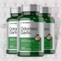 Horbäach Odorless Garlic - 3600mg - 200 Softgels - with Allicin & Sulfur Compounds - for Heart Health & Immune Support. 
