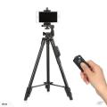 5208 Aluminum Tripod Phone Tripod with Bluetooth Remote + Clip for Camera Smart Phone.