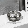 Glacier Pattern Cosmetics Storage Box Fashion Transparent Turntable Makeup Organizer Rotating PET Skin Care Products Storage Box. 