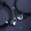 HENLI Minority Unique Moon Valentine's Day Present Adjustable Boys and Girls Astronaut Bracelet Couple Hand Rope Korean Style Jewelry Star.