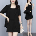 Three-Piece Suit for Fat Girls Coat Shorts Fashion Suit Simple Style Loose New Summer Large Size Women's Clothing.