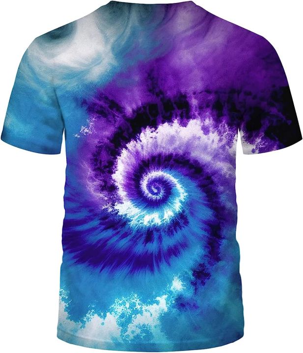 Srcnhim%20Men's%20Psychedelic%20Colorful%20The%20Eye%20of%20God%20Rainbow%203D%20Printing%20Tie-Dye%20T-Shirt%20Tee%20-%20Image%202