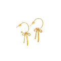 Enacolor New Simple Chic Creative Fashion Gold Metal Bow Fringe Earrings Elegant Female Jewelry.