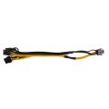 Graphics card PCIe Extension Cable-1 * GPU 6Pin Power Female to 8pin (6+2)Pin Male Power Supply Cable-yellow & black. 