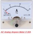 AC 30A ANALOG AMP Meter AC Analog Ampere Meter 0-30A Gauge Square Panel AC 0-30A Current Amperemeter 30A Analog Panel Ammeter Current Meter For AC 220V Line. 