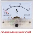AC 30A ANALOG AMP Meter AC Analog Ampere Meter 0-30A Gauge Square Panel AC 0-30A Current Amperemeter 30A Analog Panel Ammeter Current Meter For AC 220V Line. 