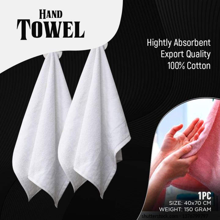 1 PC White Hand Towel with highly absorbent, Soft, & Aesthetic Designs 40x70 inch